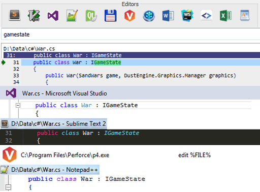 Screenshot of editors workflow